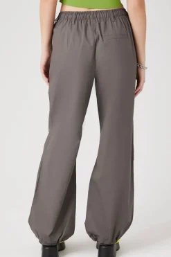 Twill Wide-Leg Cargo Pants
