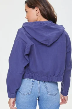 Twill Zip-Up Hooded Jacket