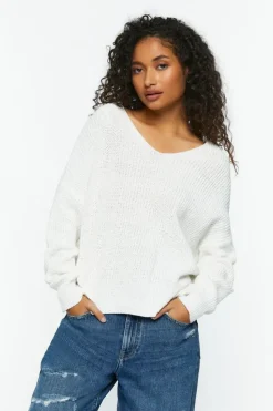 Twist-Back Long-Sleeve Sweater