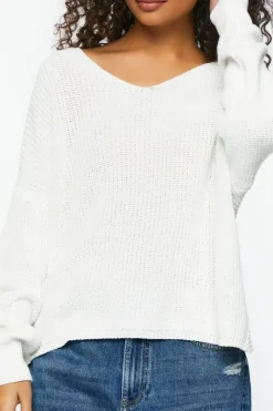 Twist-Back Long-Sleeve Sweater