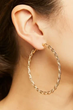 Twisted Cutout Hoop Earrings