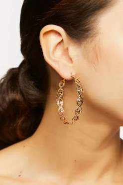 Twisted Cutout Hoop Earrings