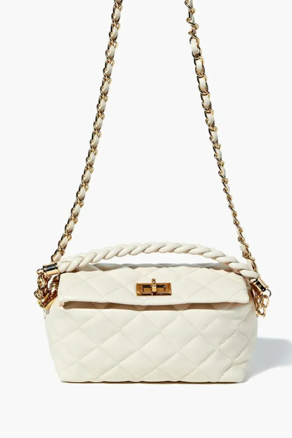 Twisted Faux Leather Crossbody Bag