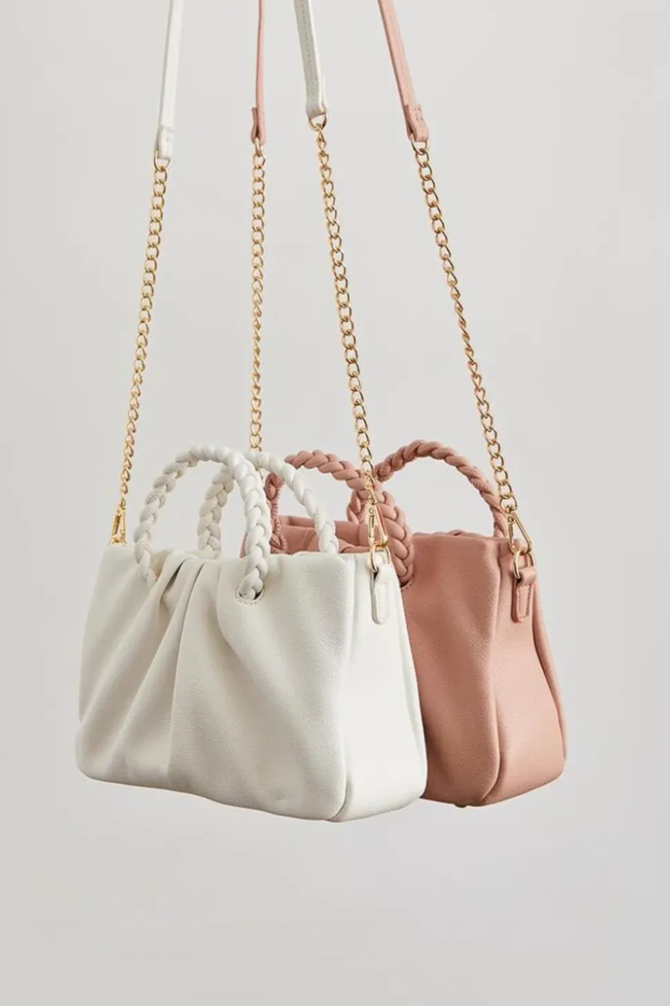 Twisted Faux Leather Crossbody Bag