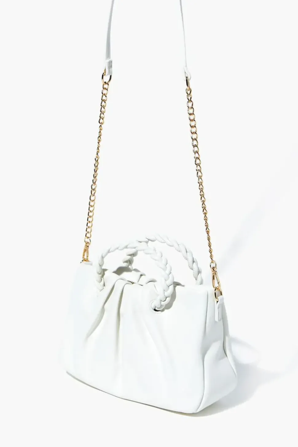 Twisted Faux Leather Crossbody Bag