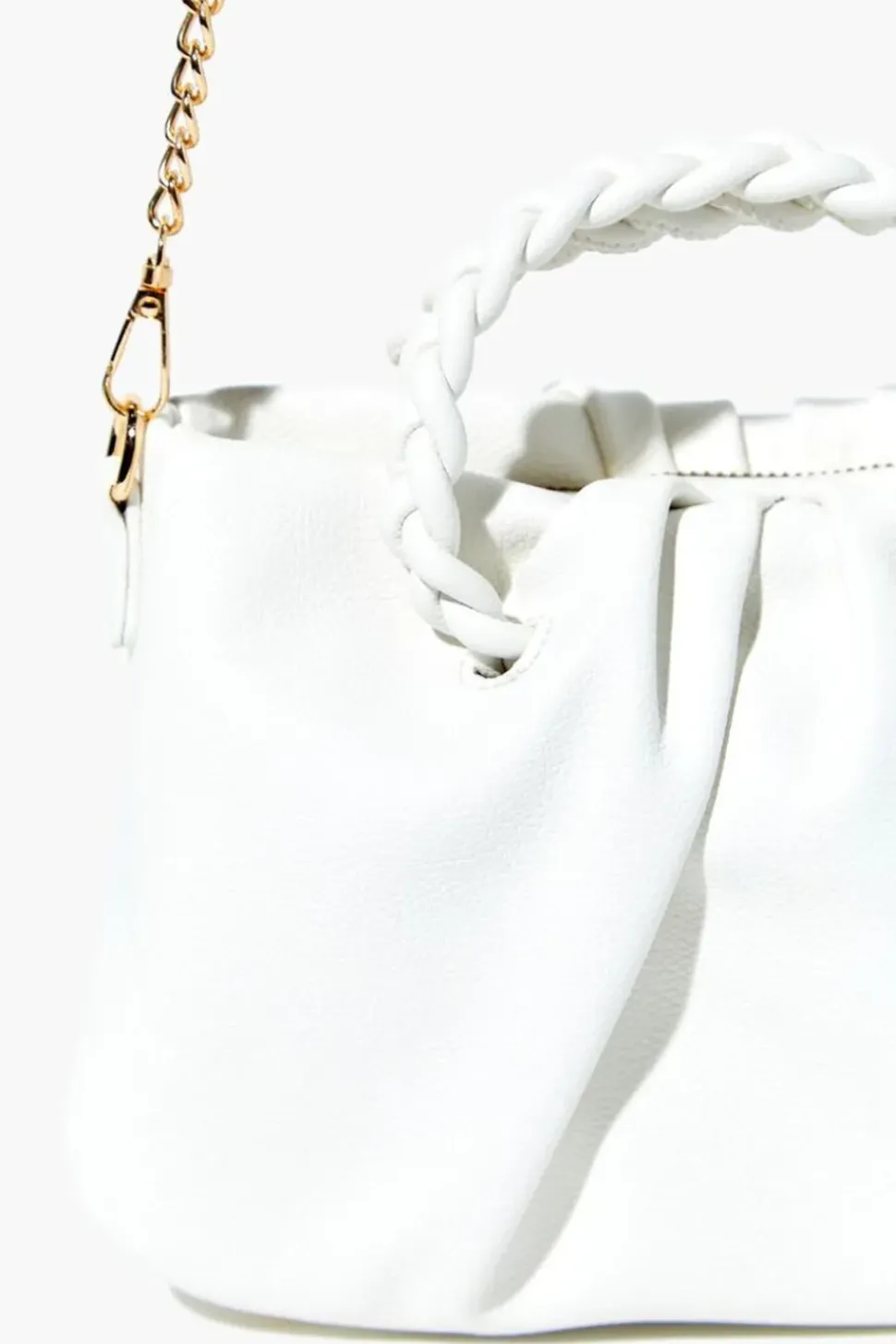 Twisted Faux Leather Crossbody Bag