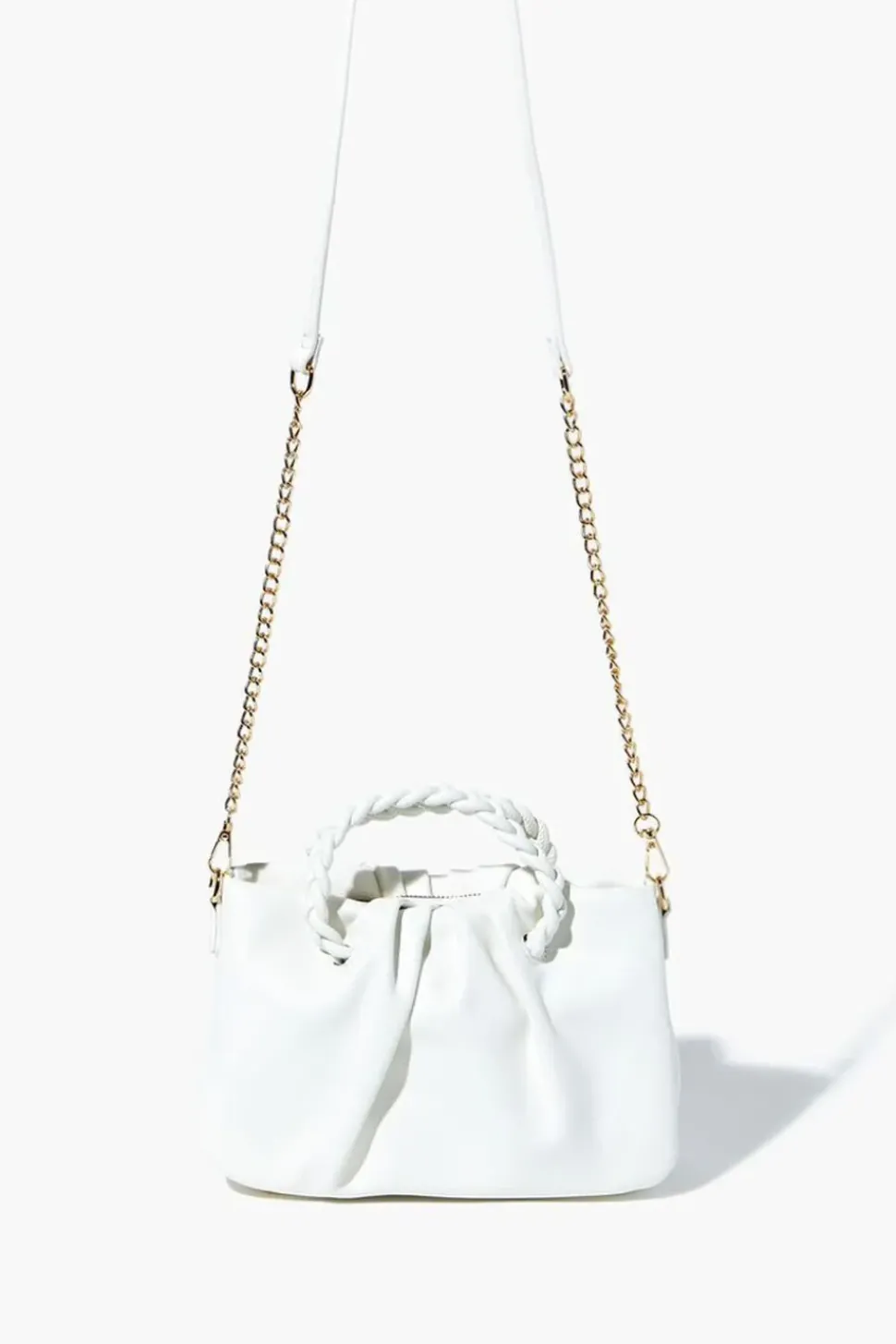 Twisted Faux Leather Crossbody Bag