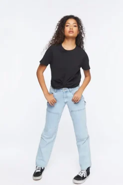 Twisted-Hem Crew Tee