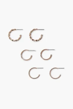 Twisted Open-End Hoop Earring Set