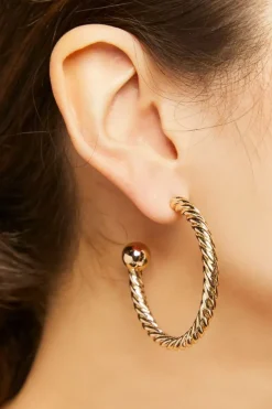 Twisted Open-End Hoop Earrings