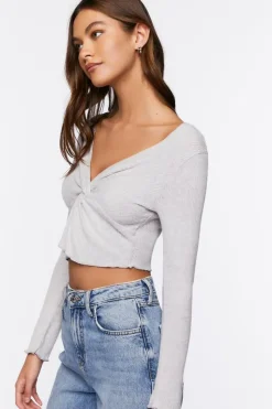 Twisted Split-Hem Crop Top