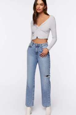 Twisted Split-Hem Crop Top
