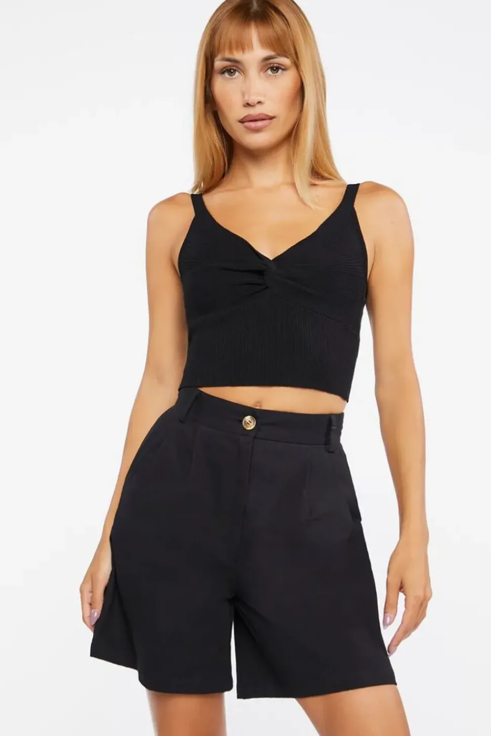 Twisted Sweater-Knit Crop Top