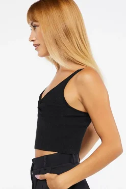 Twisted Sweater-Knit Crop Top
