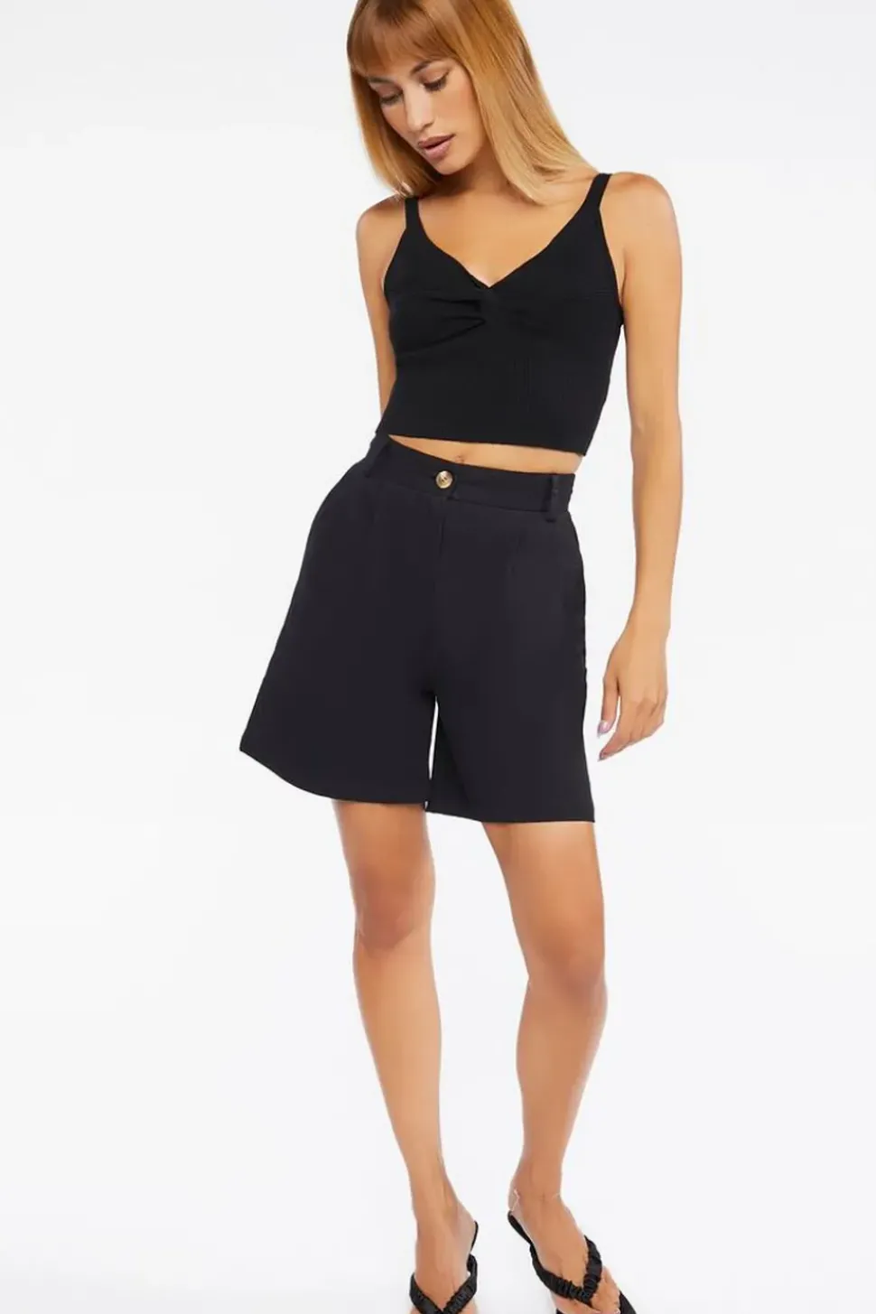 Twisted Sweater-Knit Crop Top