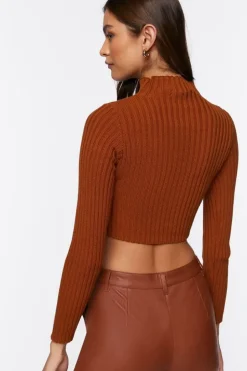 Twist-Front Combo Sweater