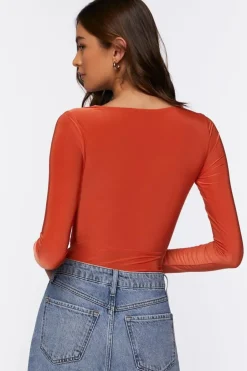 Twist-Front Cutout Bodysuit