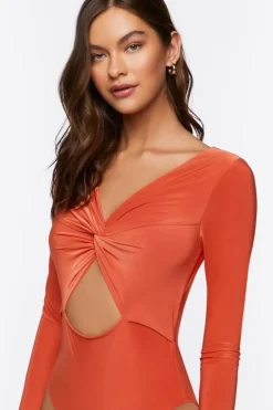 Twist-Front Cutout Bodysuit