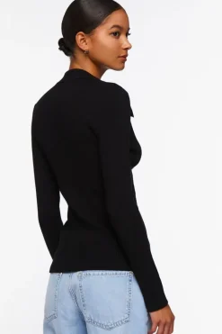 Twist-Front Sweater-Knit Top