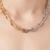 Two-Tone Anchor Chain Necklace
