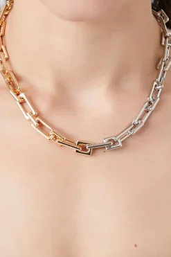 Two-Tone Anchor Chain Necklace