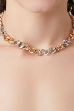 Two-Tone Curb Chain Necklace