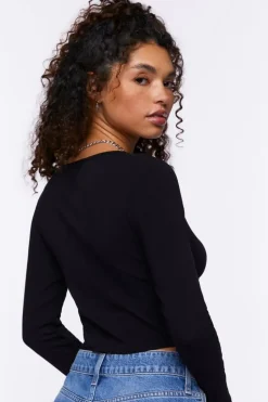 Underbust Long-Sleeve Crop Top