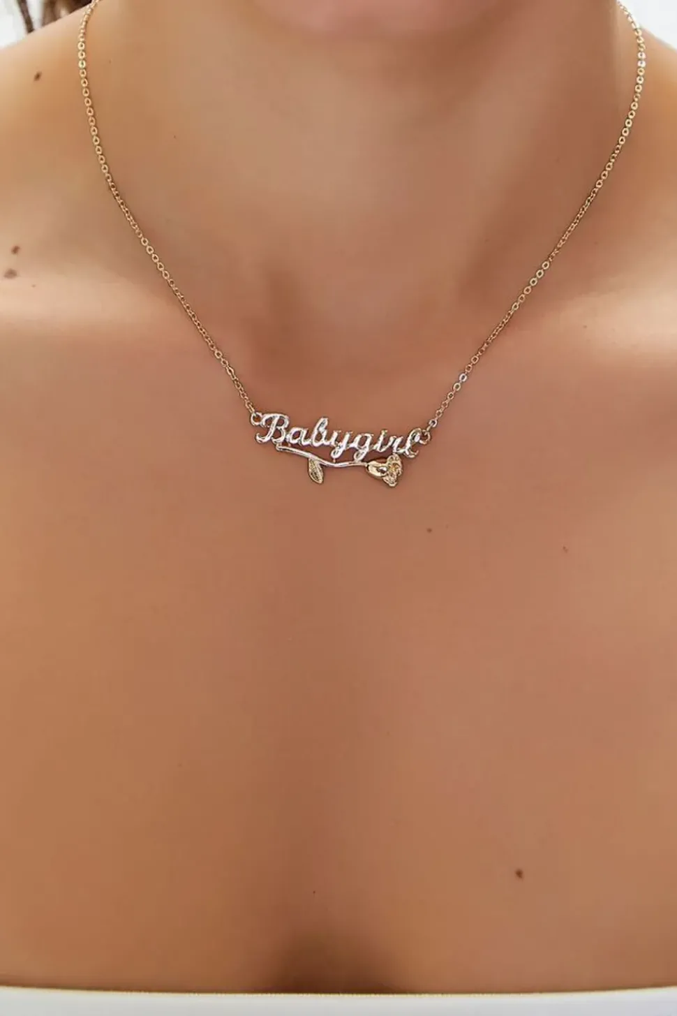 Upcycled Babygirl Rose Necklace
