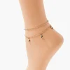 Upcycled Butterfly Charm Anklet Set