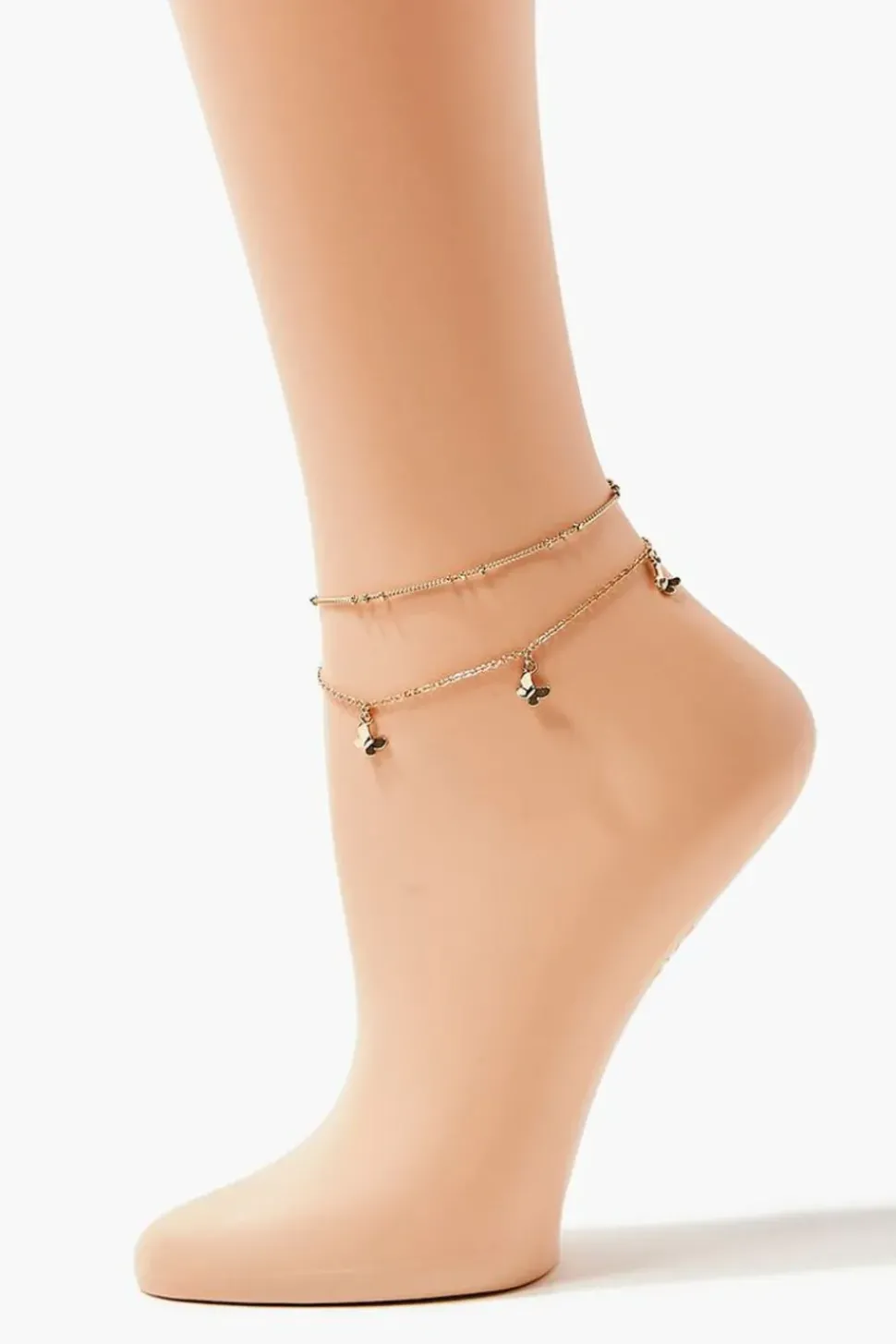 Upcycled Butterfly Charm Anklet Set