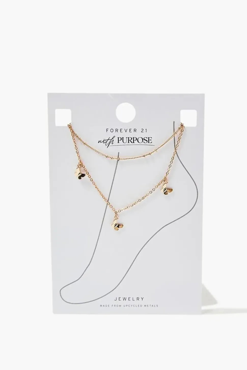 Upcycled Butterfly Charm Anklet Set