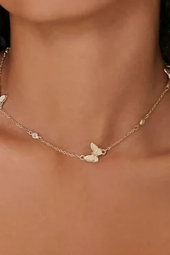 Upcycled Butterfly Charm Necklace