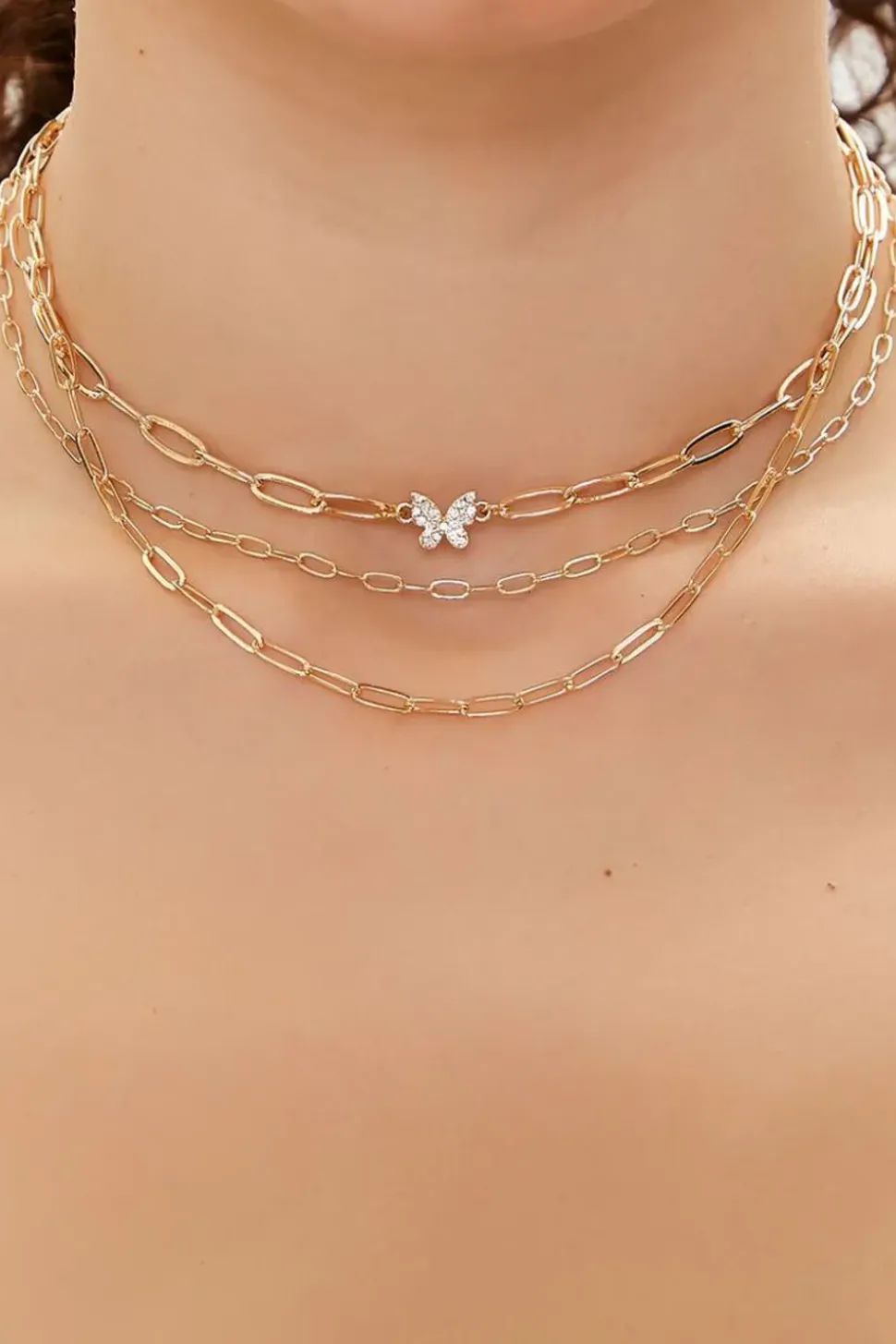 Upcycled Butterfly Layered Necklace