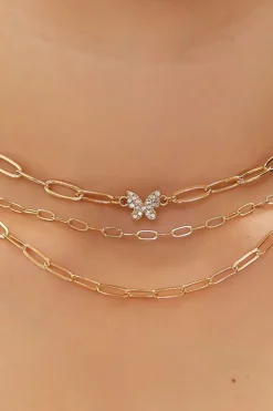 Upcycled Butterfly Layered Necklace