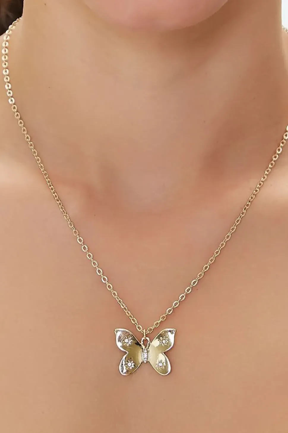 Upcycled Butterfly Pendant Necklace