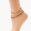 Upcycled Chain Anklet Set