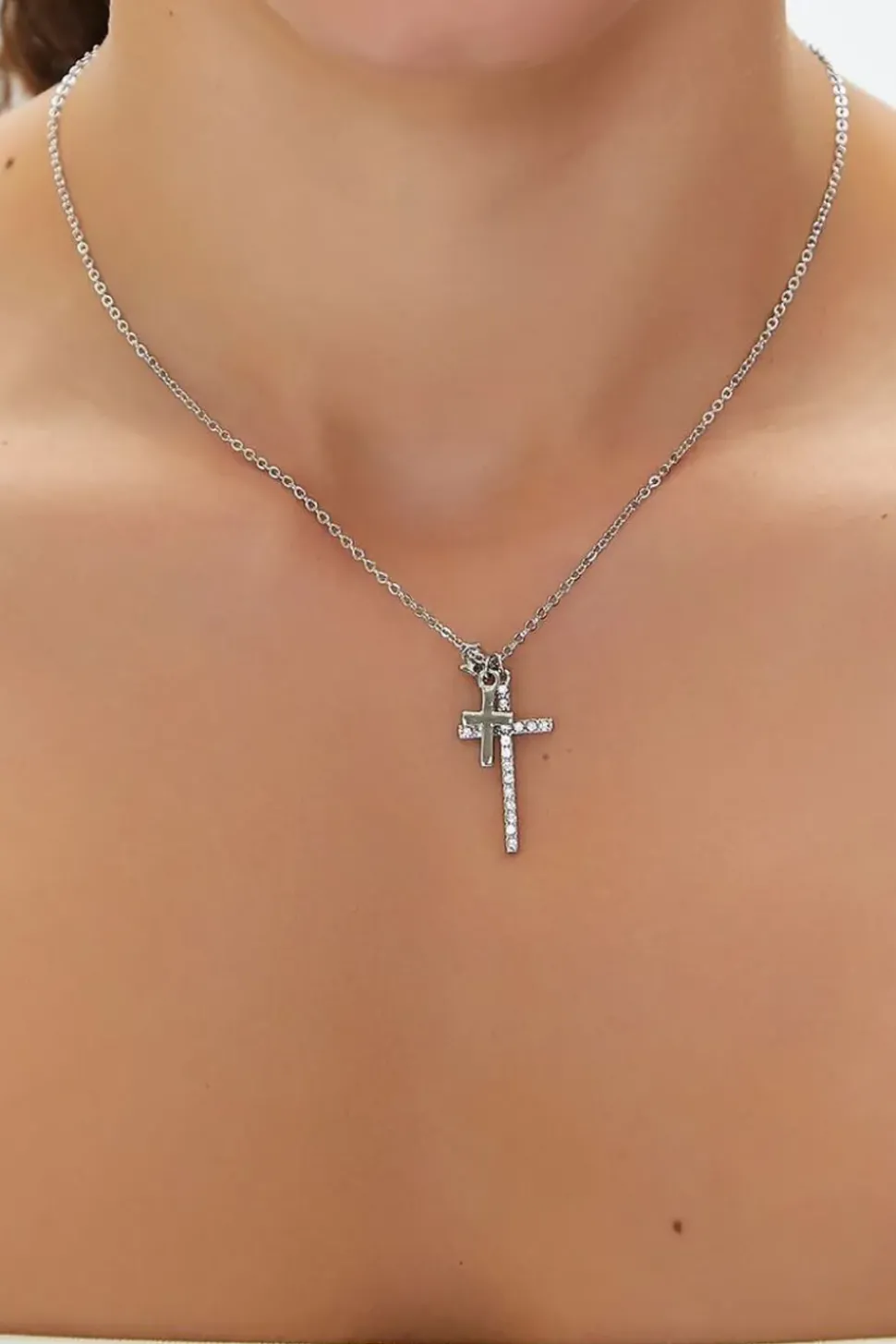 Upcycled Cross Charm Necklace