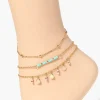 Upcycled Disc Beaded Anklet Set