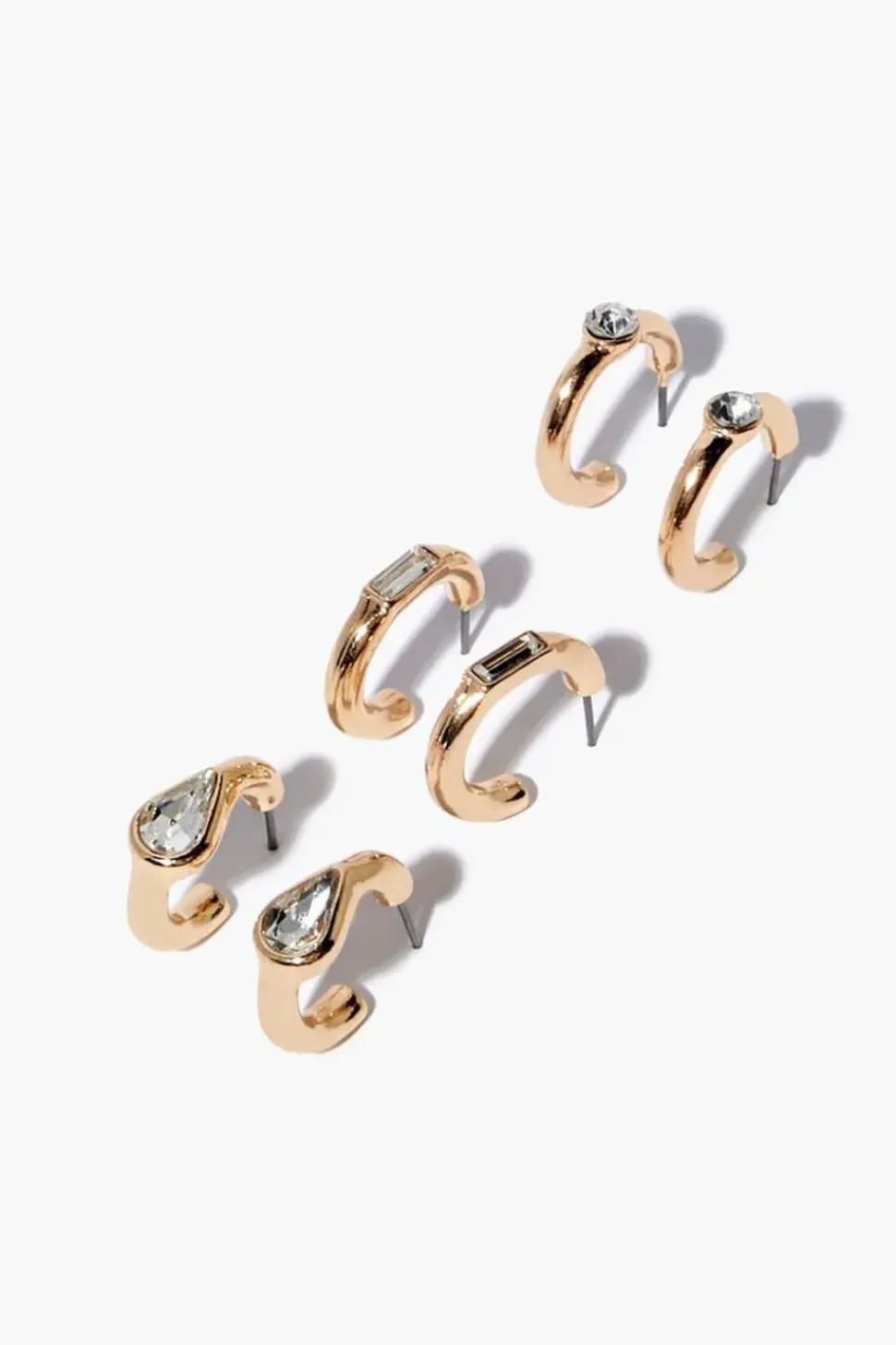 Upcycled Faux Gem Hoop Earring Set