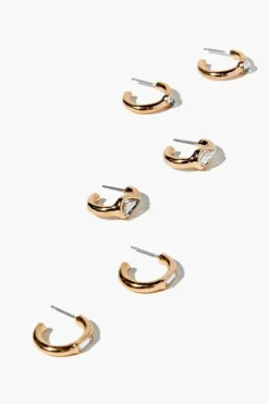 Upcycled Faux Gem Hoop Earring Set