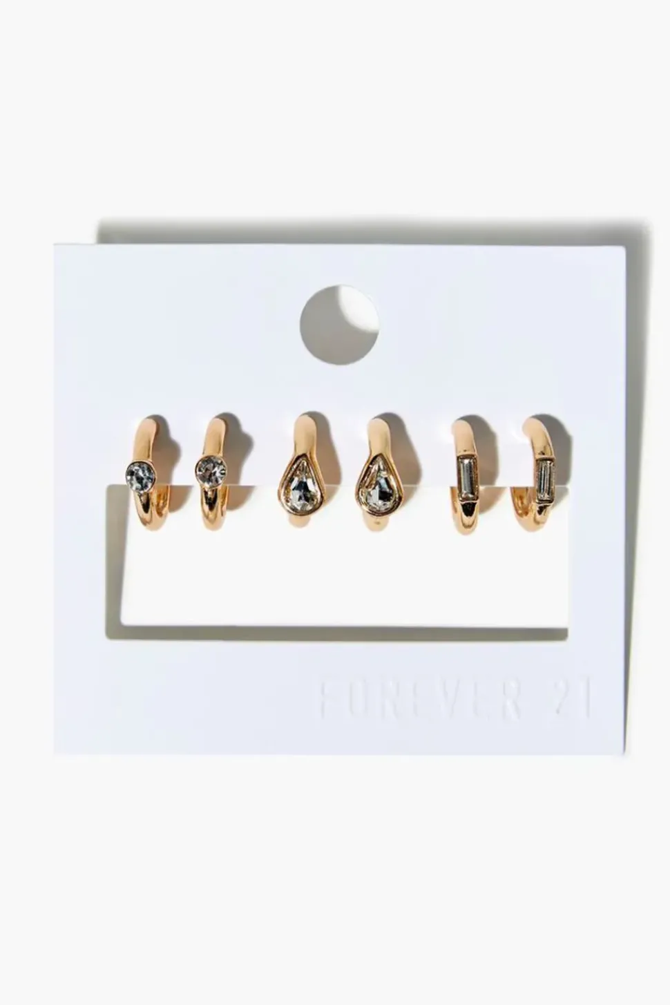 Upcycled Faux Gem Hoop Earring Set
