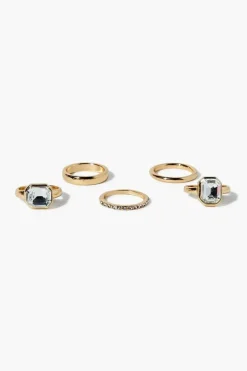 Upcycled Faux Gem Ring Set