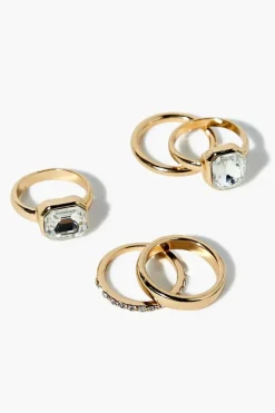Upcycled Faux Gem Ring Set