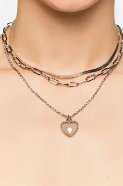 Upcycled Heart Pendant Necklace Set
