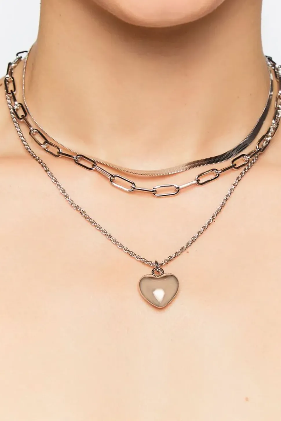 Upcycled Heart Pendant Necklace Set