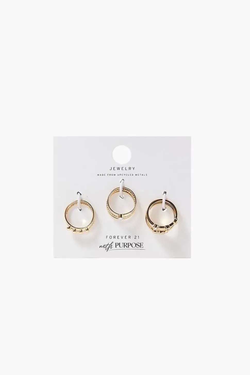 Upcycled Rhinestone Heart Ring Set