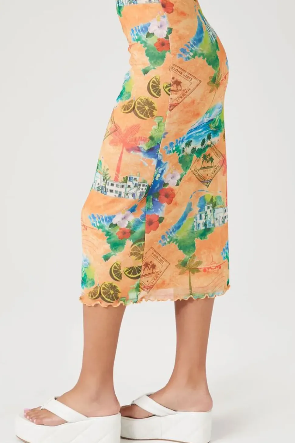 Vacation Postcard Midi Skirt