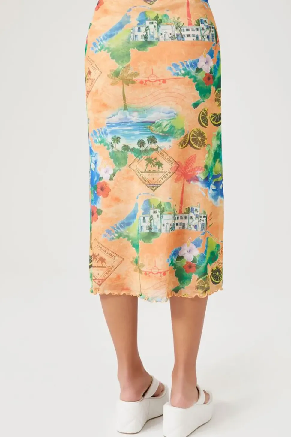 Vacation Postcard Midi Skirt