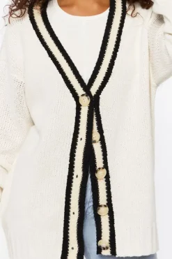 Varsity-Striped Cardigan Sweater