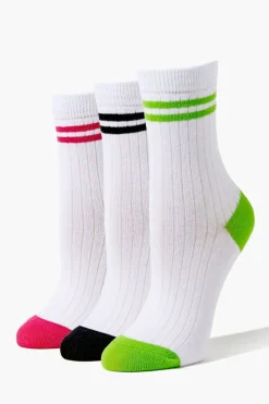 Varsity-Striped Crew Sock Set
